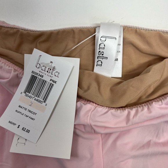 Basta Surf Swim Bottom Ruffle Tap Pant in Pink Matte Tricot Size 2 NEW With Tags - Picture 6 of 13